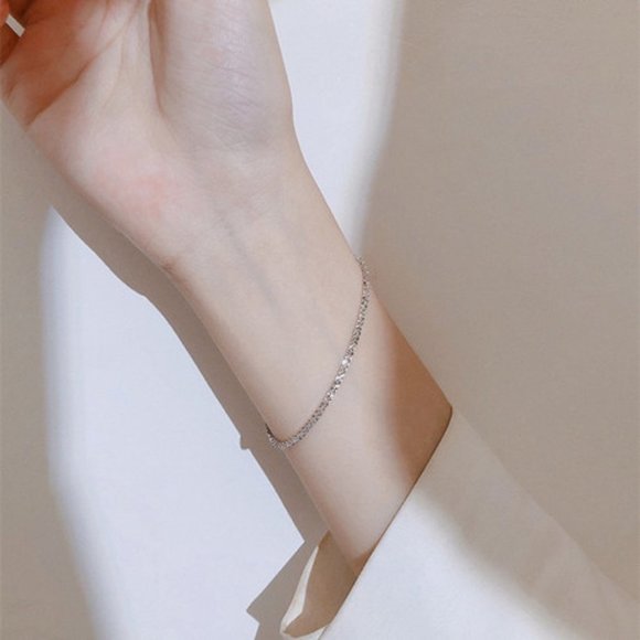 925 Sterling Silver Braided Shooting Star Bracelet - Picture 7 of 8